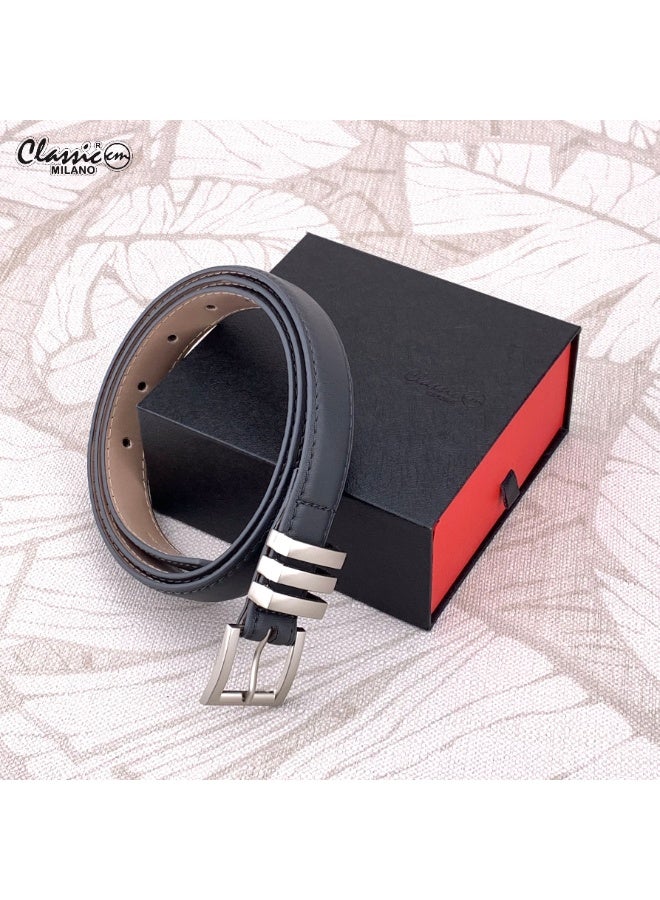 Classic Milano Women's Belt with Gift Box | Faux Leather Ladies Belt for Dresses, Jeans & Gowns | Stylish Womens Belt | Adjustable Girls Belt | Belt for Women with Elegant Buckle - Image 5